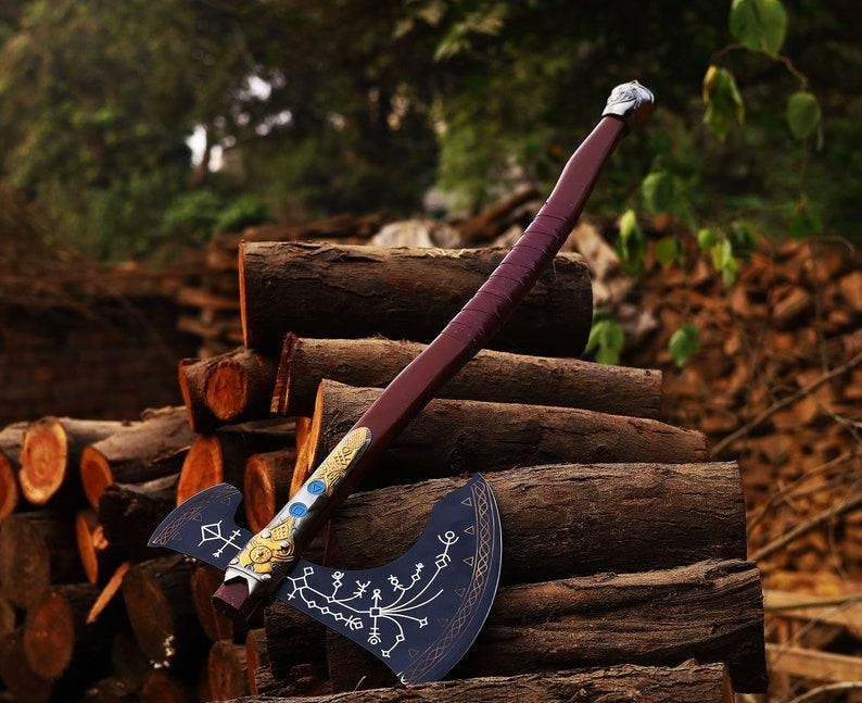 God of war - Kratos Leviathan Axe, Scandinavian axe, axe, Norse axe, Scandinavian axe, Celtic axe, battle axe, war axe factory , gift for him