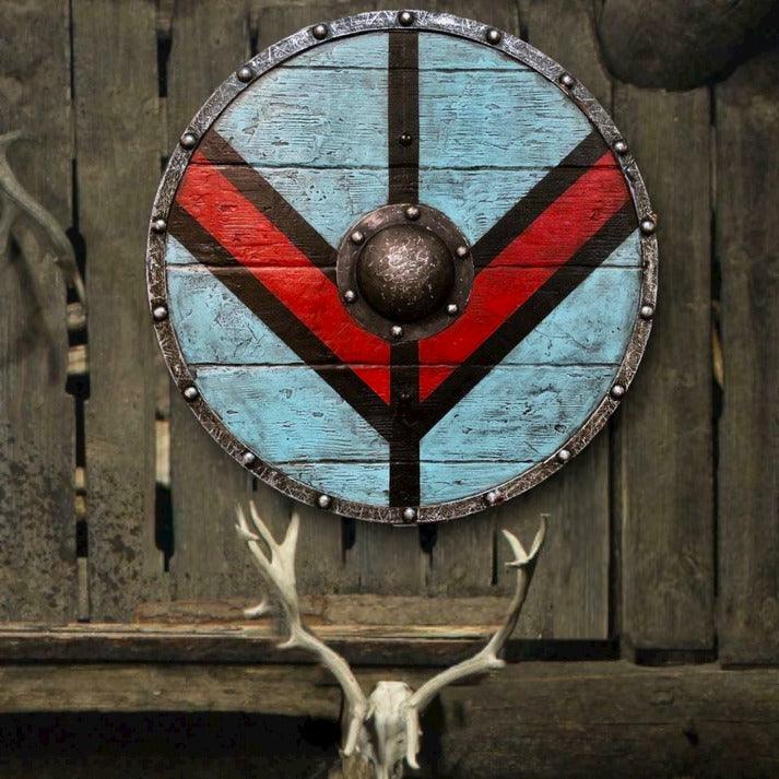 Handmade 24 Inch Full Size Wooden Battle Ready Viking Shield 2024 - Lagertha Inspired Medieval Wooden Shield