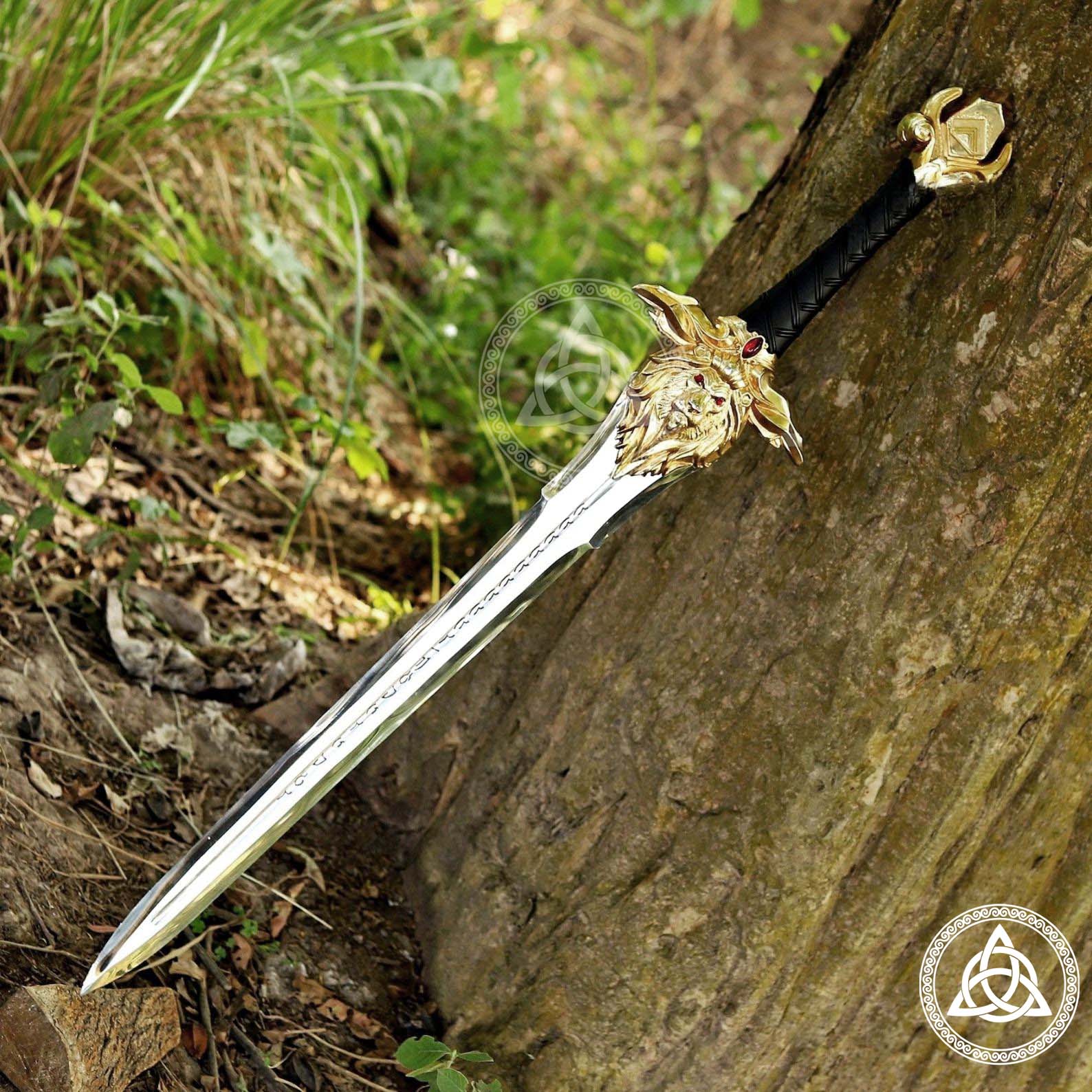 Handmade Warcraft Royal Guard Sword | Golden Lion Replica
