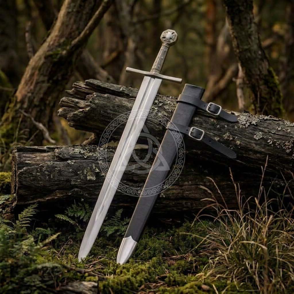 Handmade Crusader Sword | Medieval Knight Replica with Scabbard