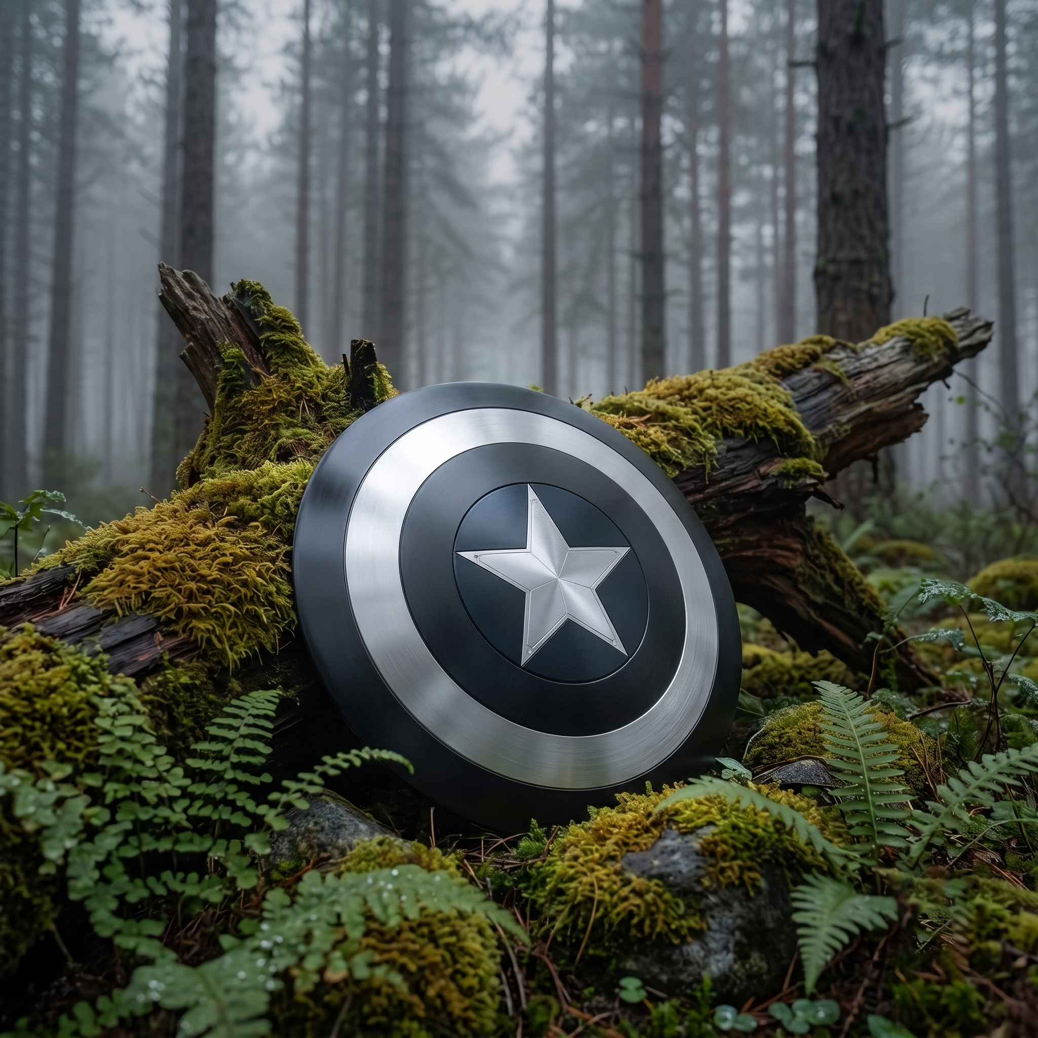 Handmade Captain America Black Silver Shield Cosplay Prop Replica