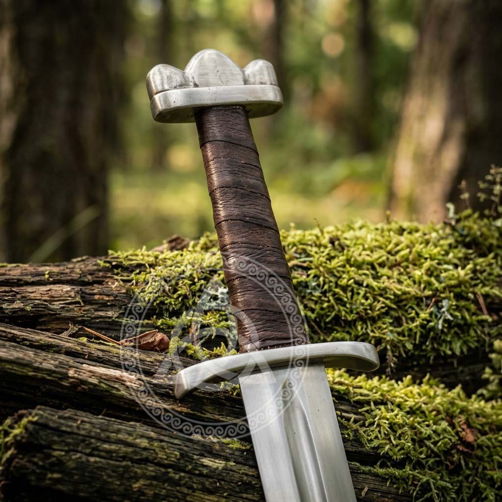 Hand-Forged Viking Sword | Norse Replica with Leather Scabbard