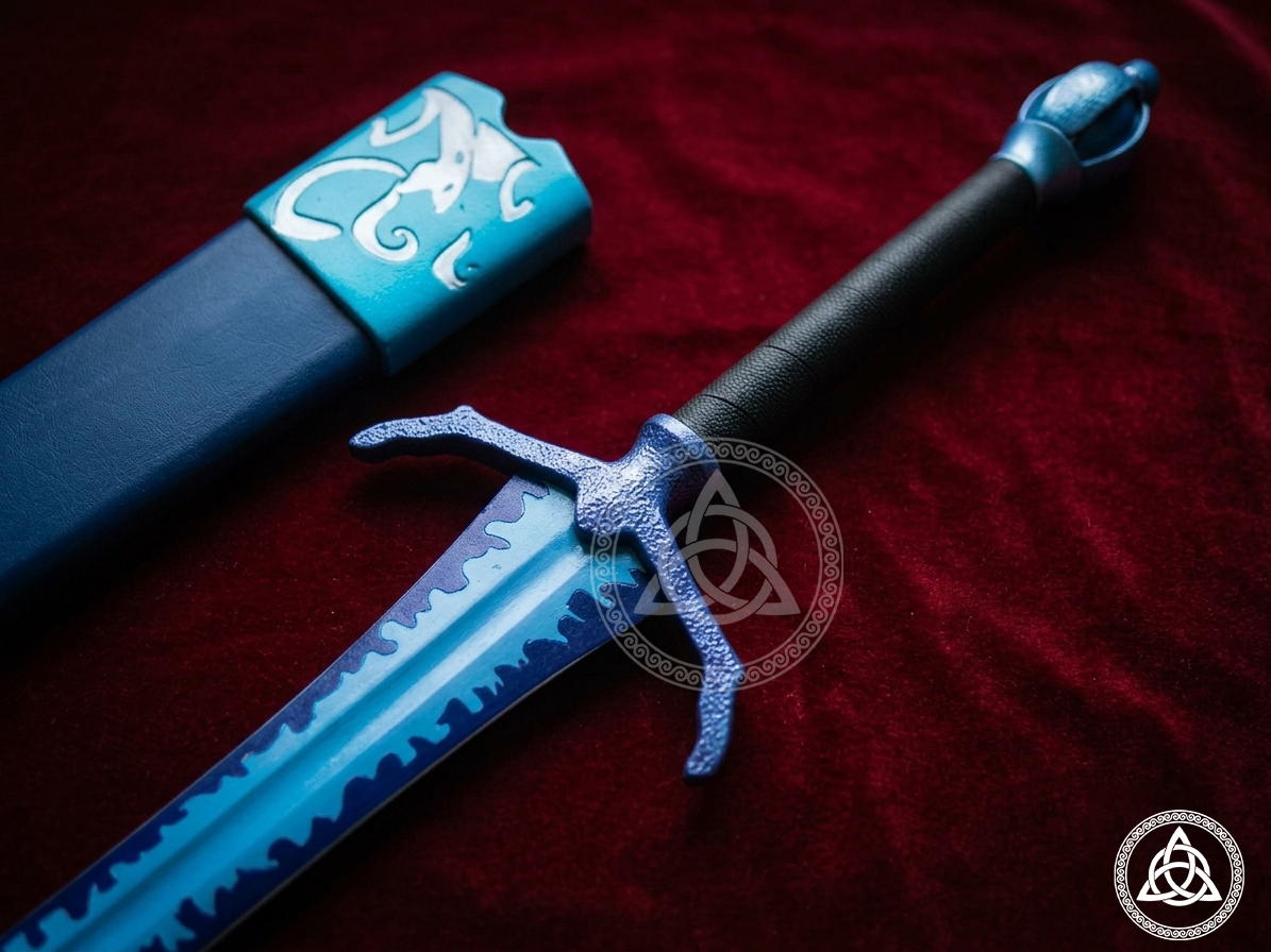 Custom Made Legendary Flame Blade Fantasy Sword Replica - Blue Edition