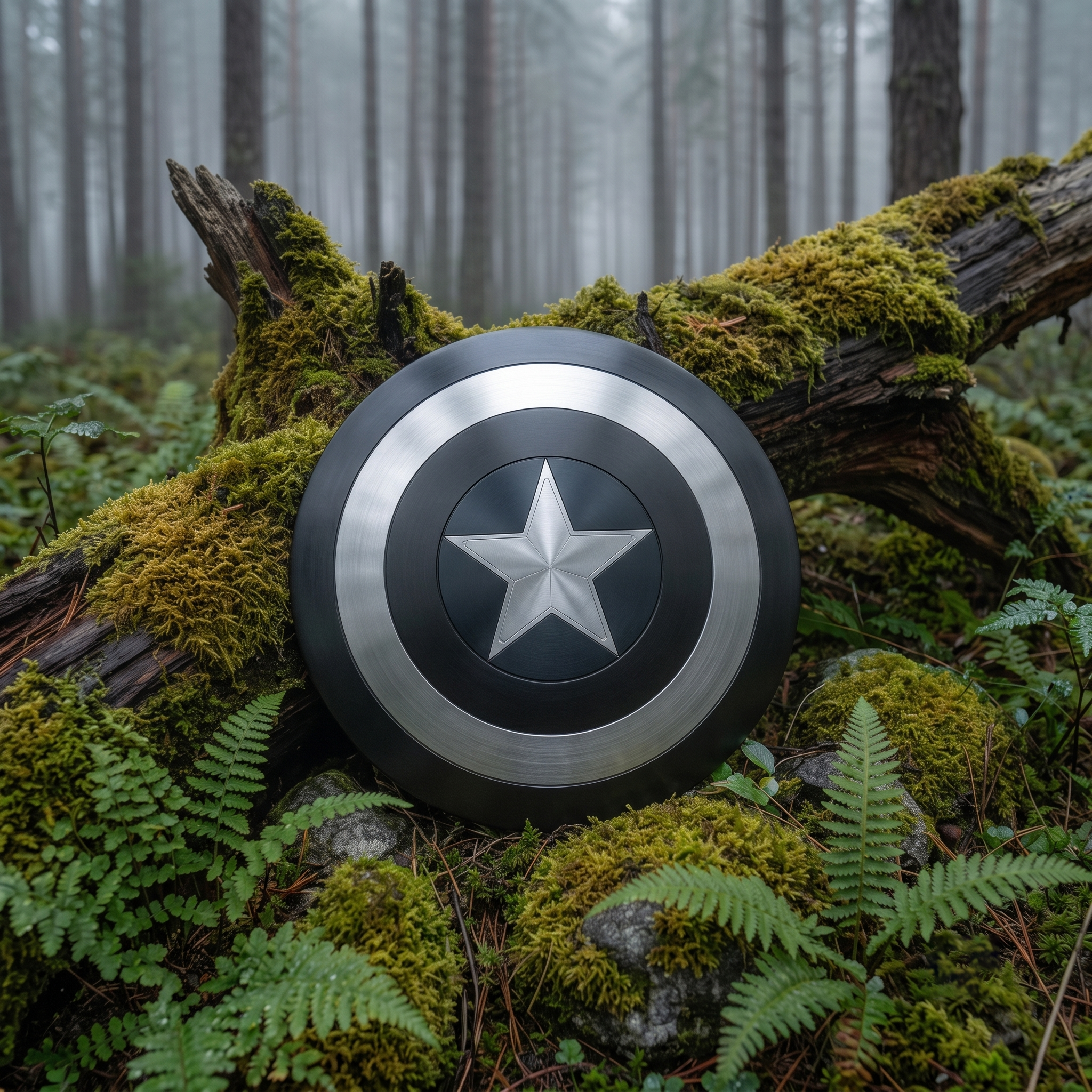 Handmade Captain America Black Silver Shield Cosplay Prop Replica