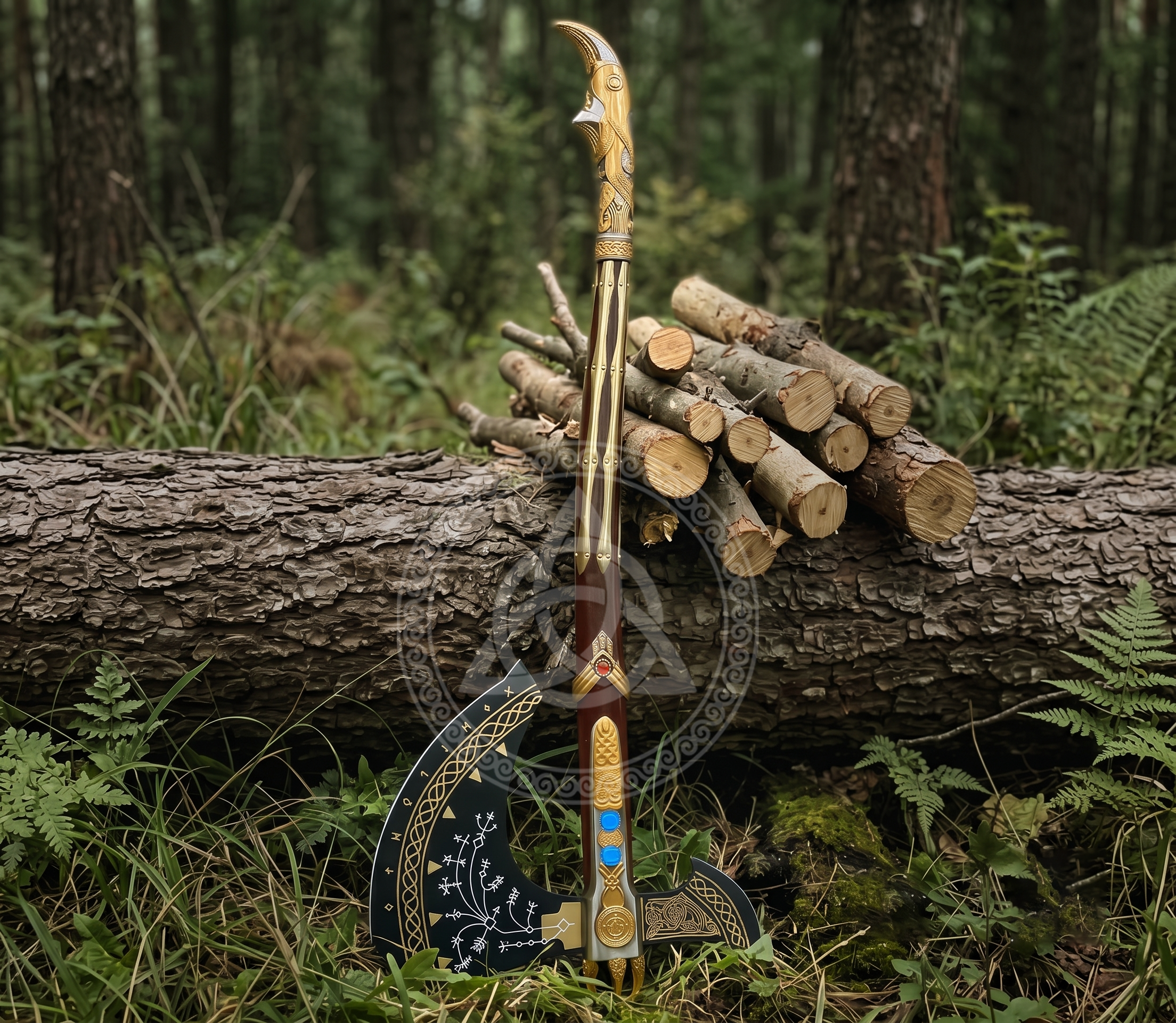 Handmade God of War Leviathan Axe - Kratos Axe Replica | Groomsmen Gift | Halloween & Christmas Present | RA-290