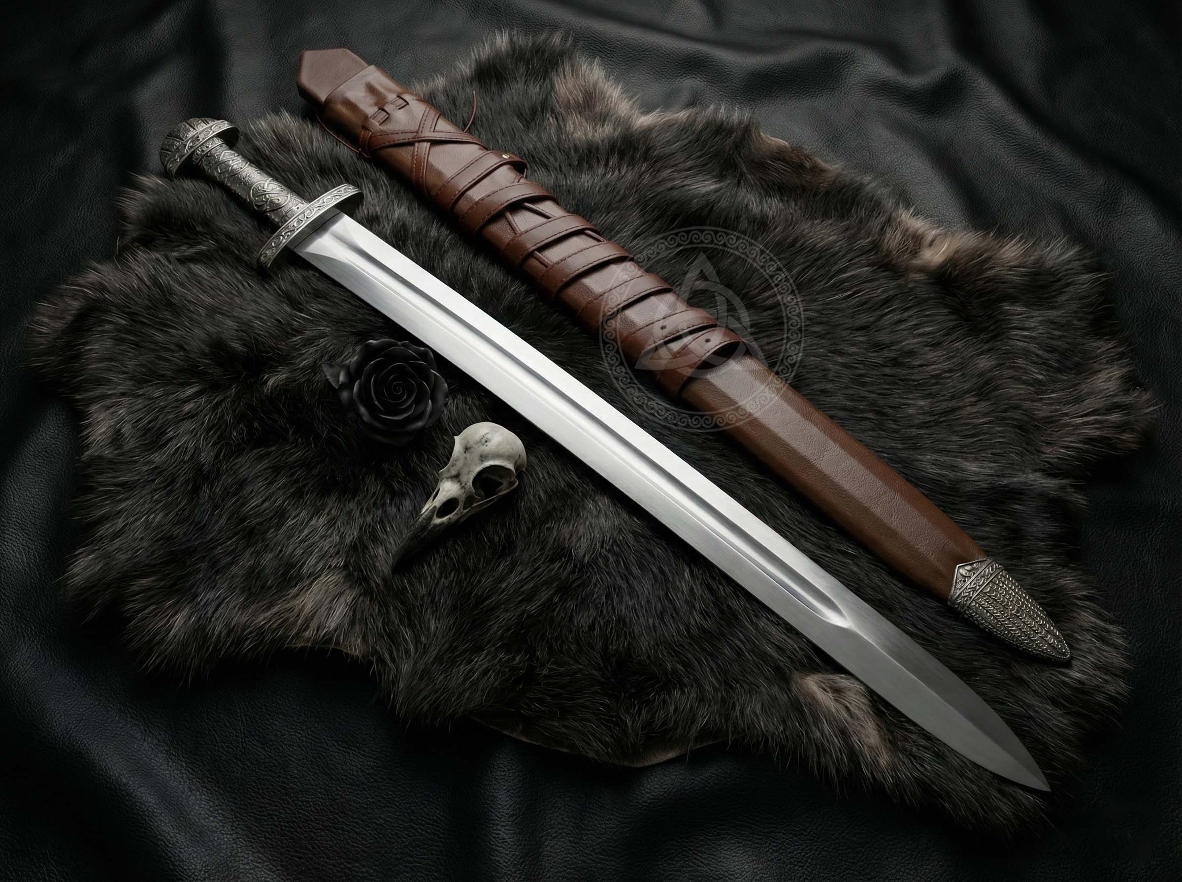 The Urnes Stave Viking Sword Replica With Leather Scabbard