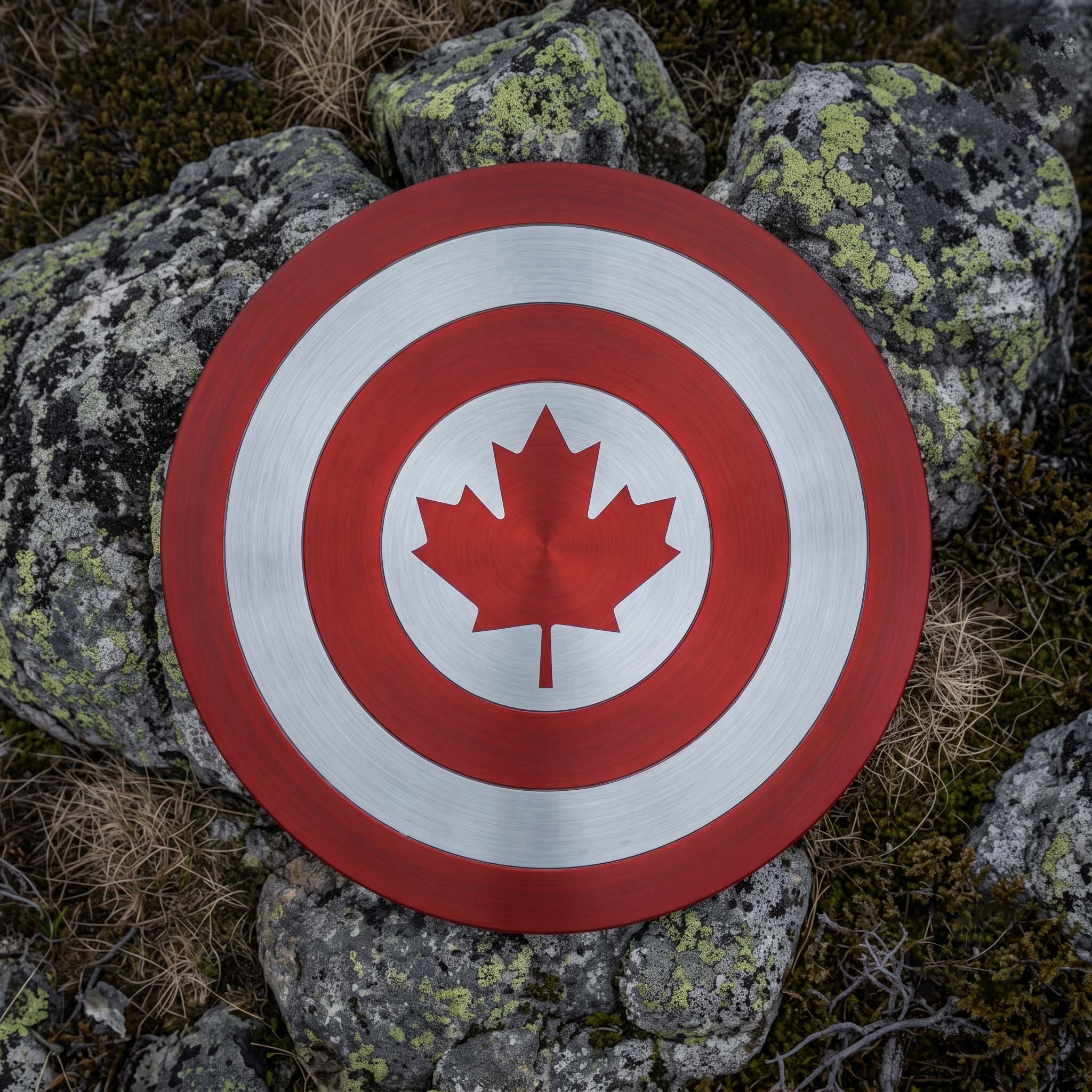 Hand Forged Captain Canada Shield Cosplay Prop Steel Metal Replica