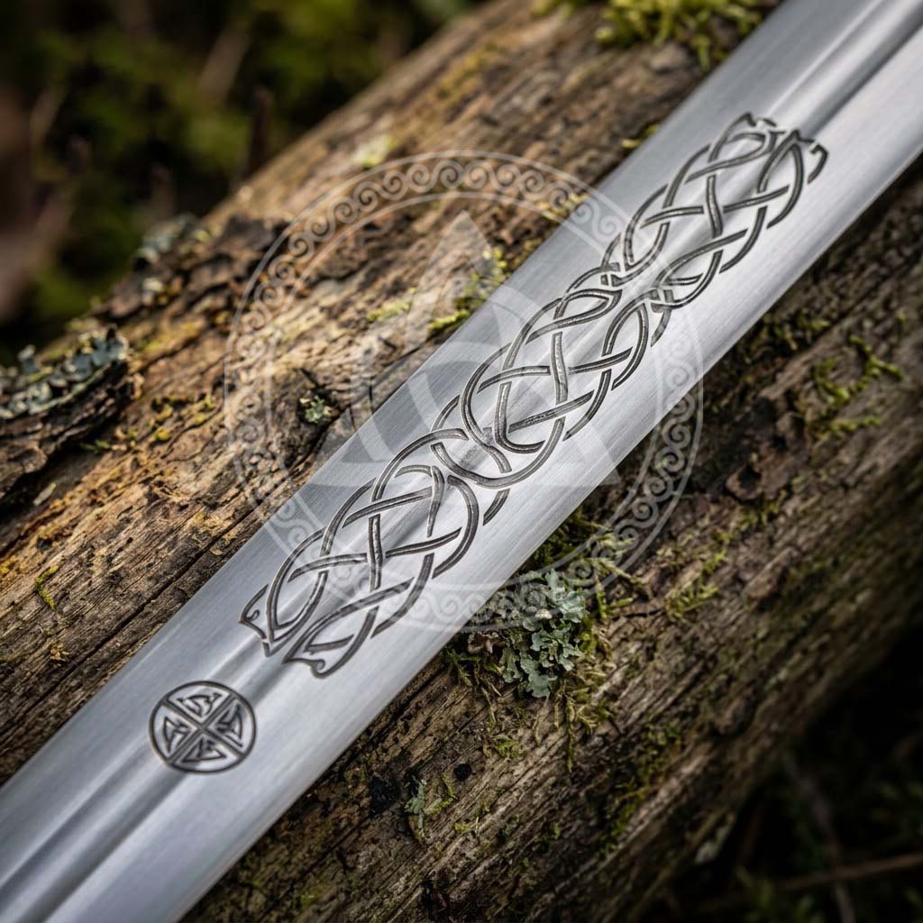 Scottish Claymore Sword with Celtic Engraved Blade | Medieval Replica