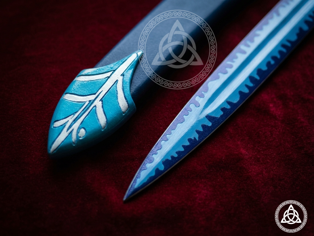 Custom Made Legendary Flame Blade Fantasy Sword Replica - Blue Edition