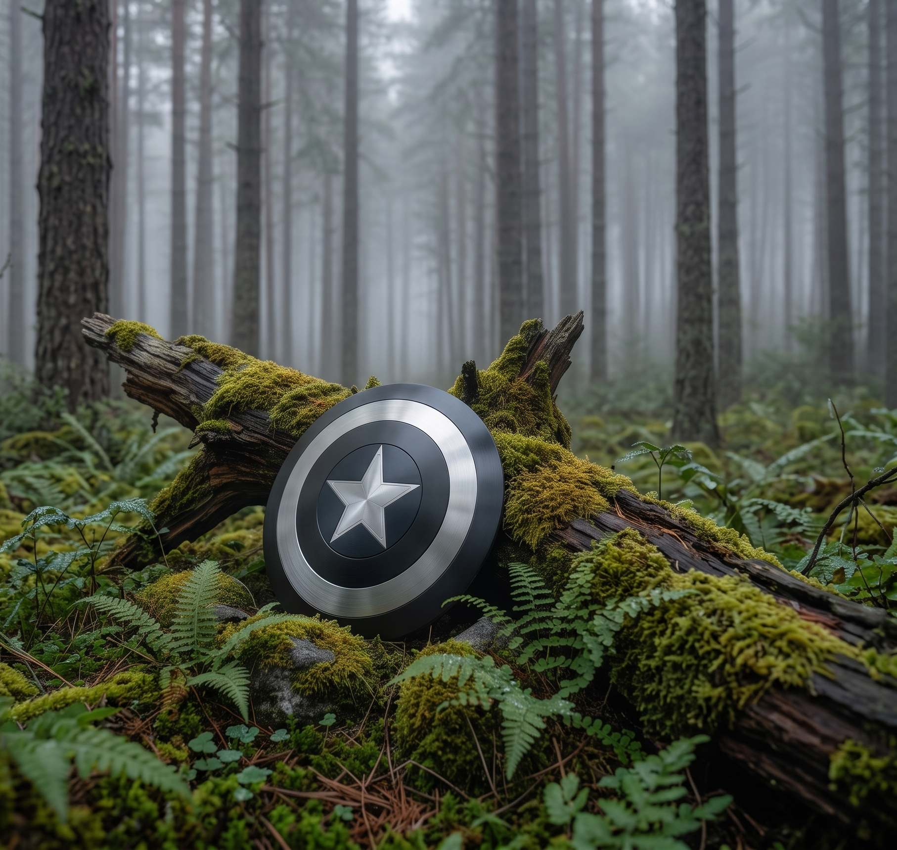 Handmade Captain America Black Silver Shield Cosplay Prop Replica