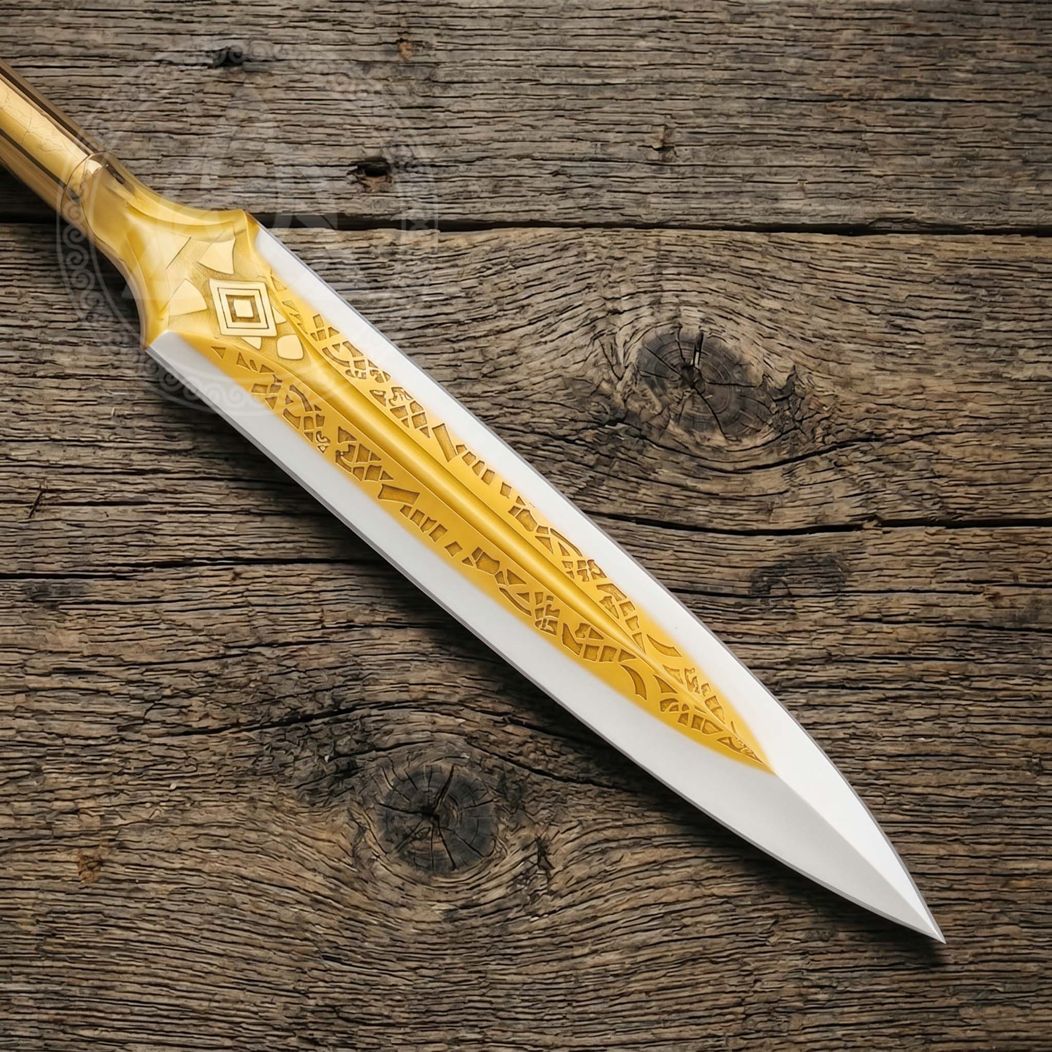 God of War Ragnarok Draupnir Spear, Handmade Kratos Replica, 21K Gold Plated