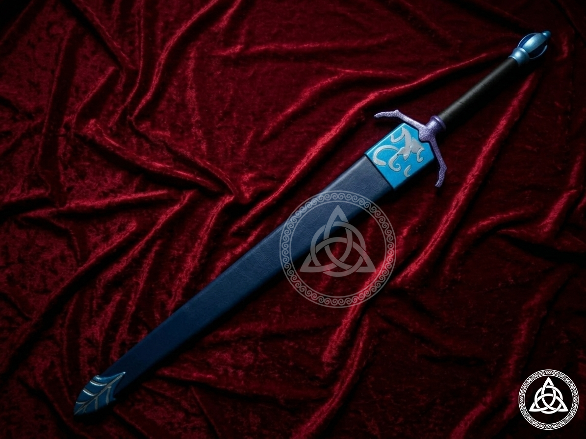 Custom Made Legendary Flame Blade Fantasy Sword Replica - Blue Edition