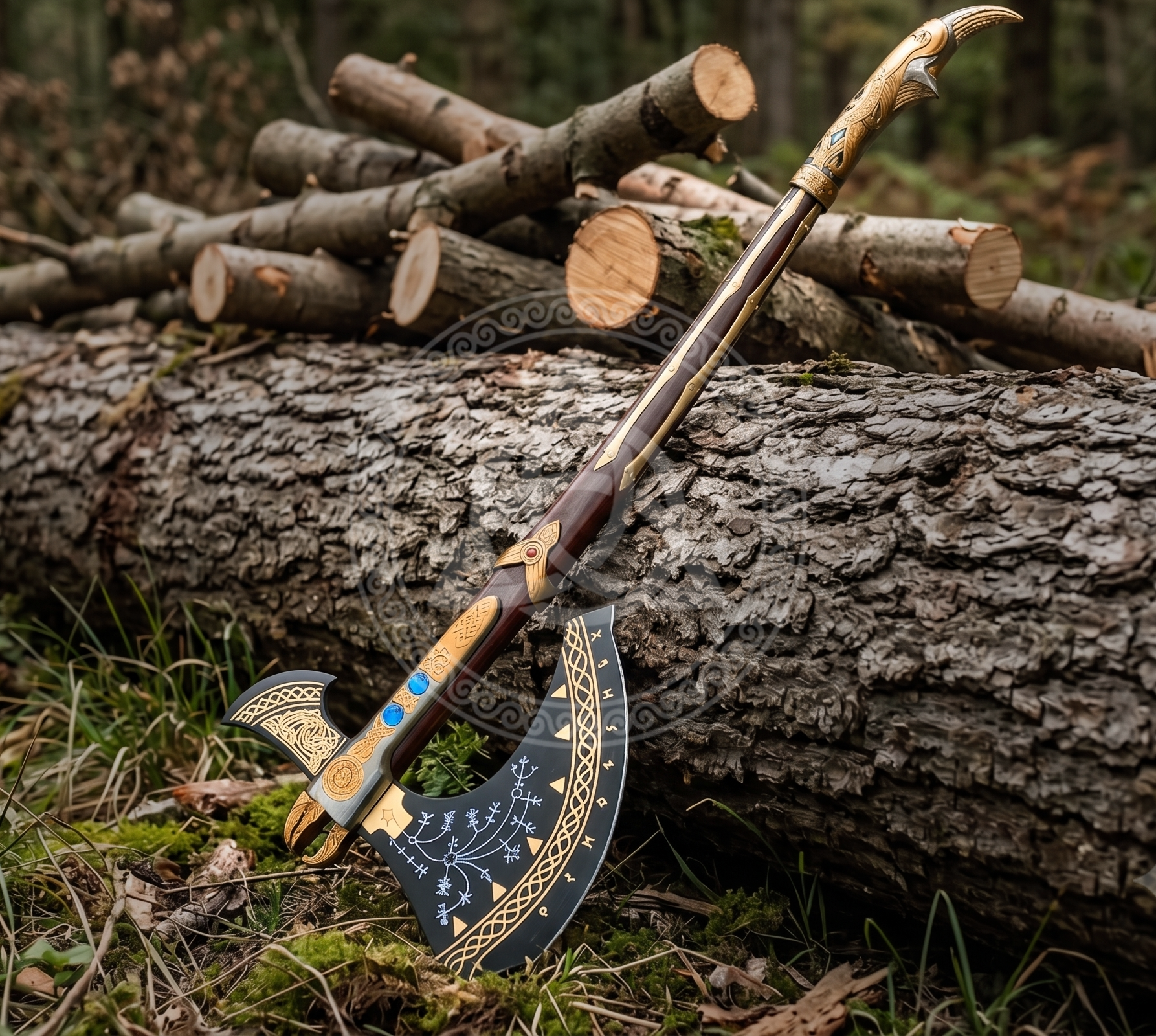 Handmade God of War Leviathan Axe - Kratos Axe Replica | Groomsmen Gift | Halloween & Christmas Present | RA-290