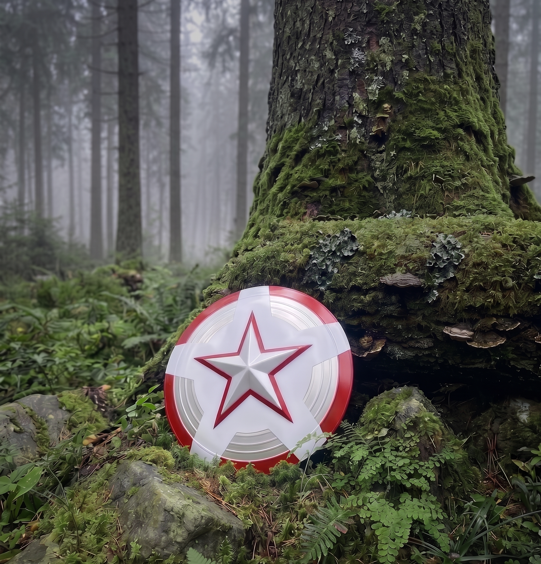 Handmade Red Guardian Shield Cosplay Prop Steel Metal Replica