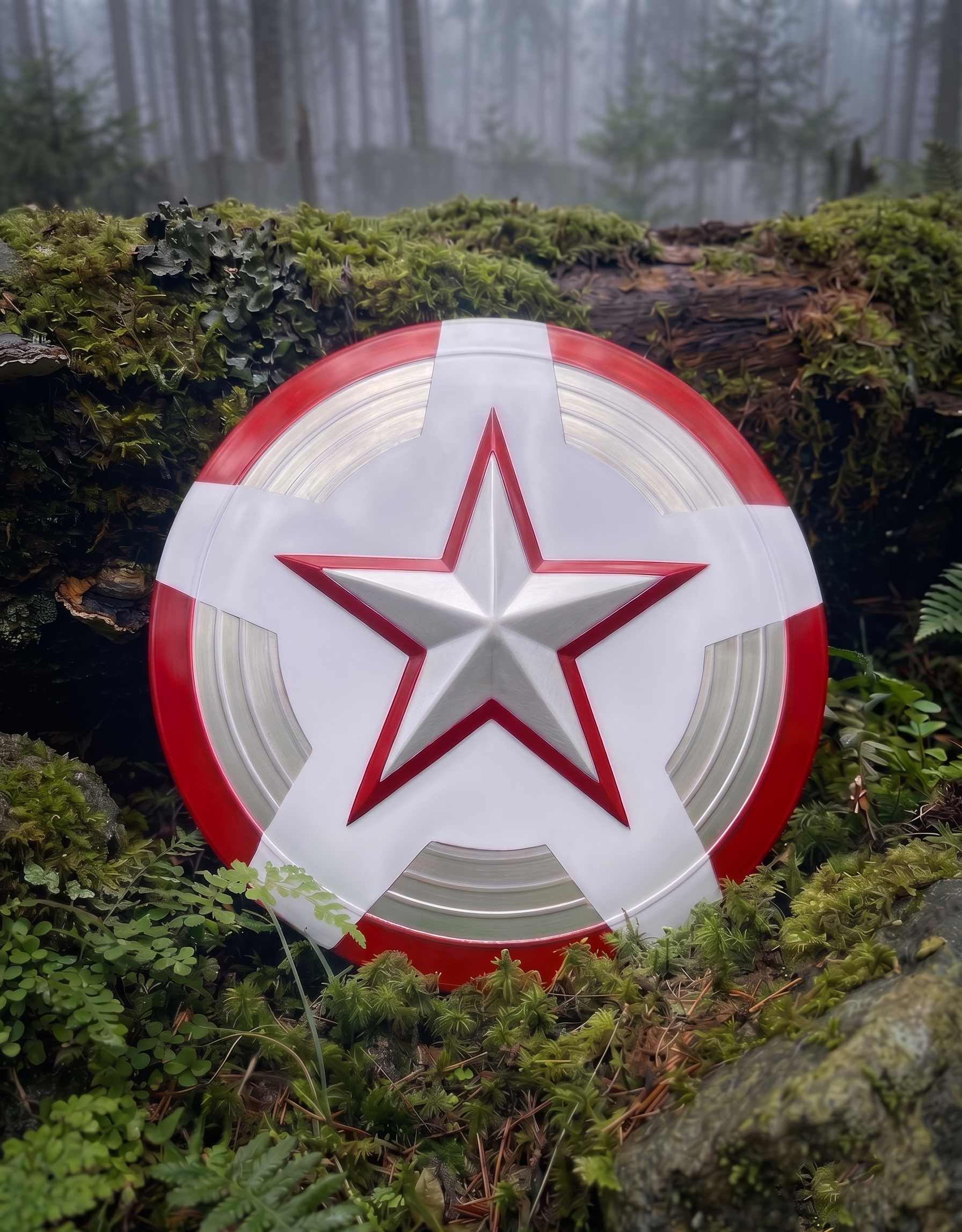 Handmade Red Guardian Shield Cosplay Prop Steel Metal Replica