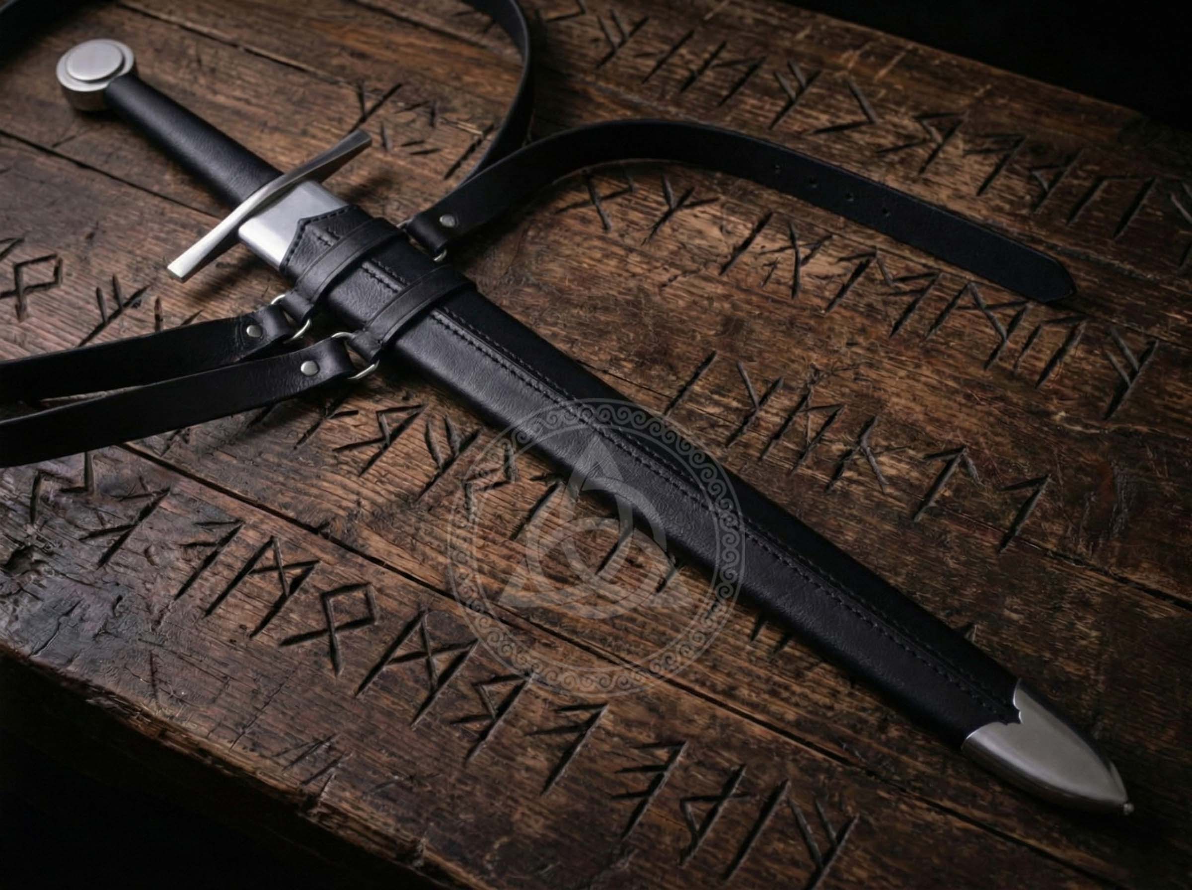 Handmade Viking & Medieval Sword Replica with Leather Scabbard