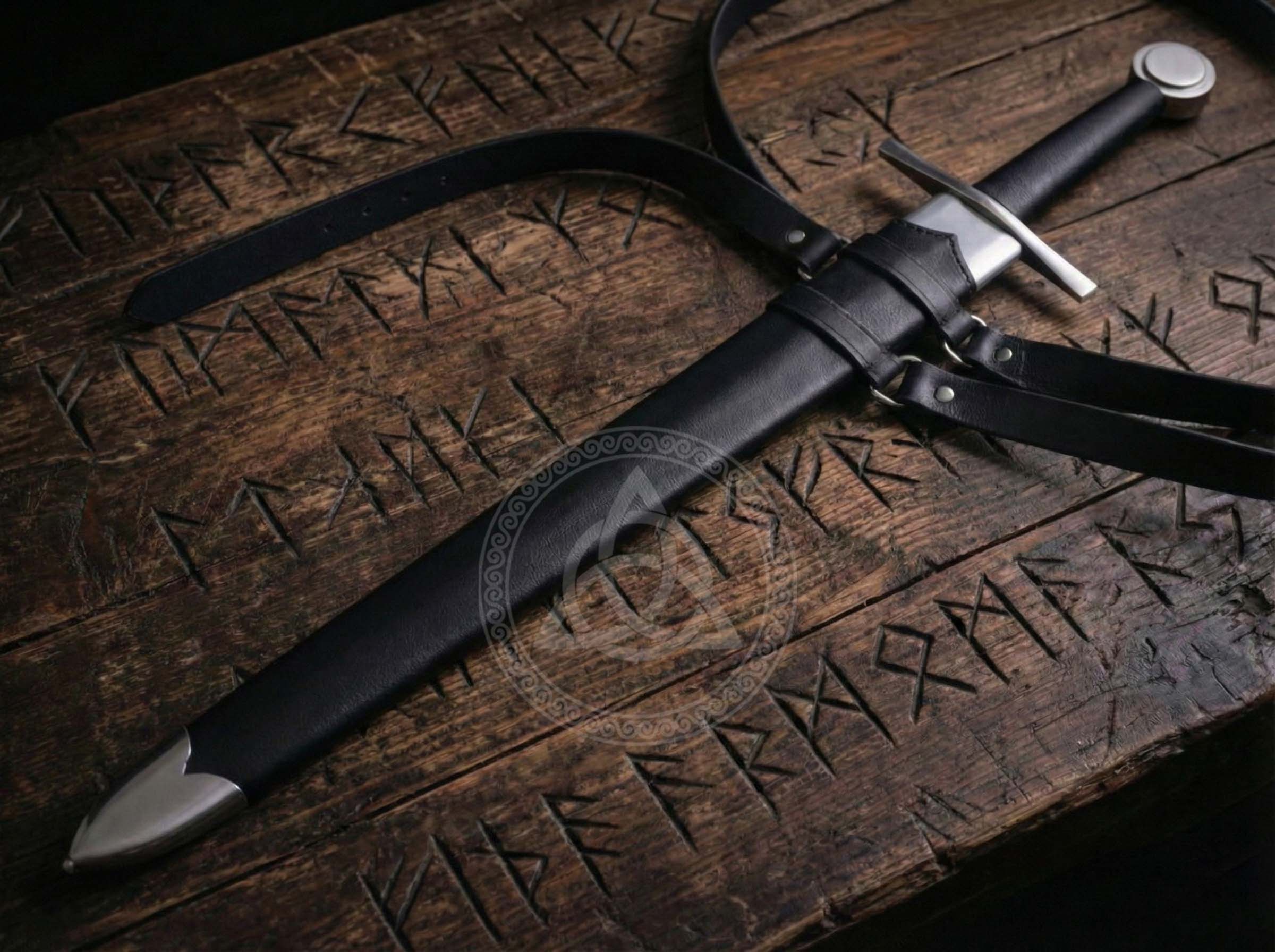 Handmade Viking & Medieval Sword Replica with Leather Scabbard