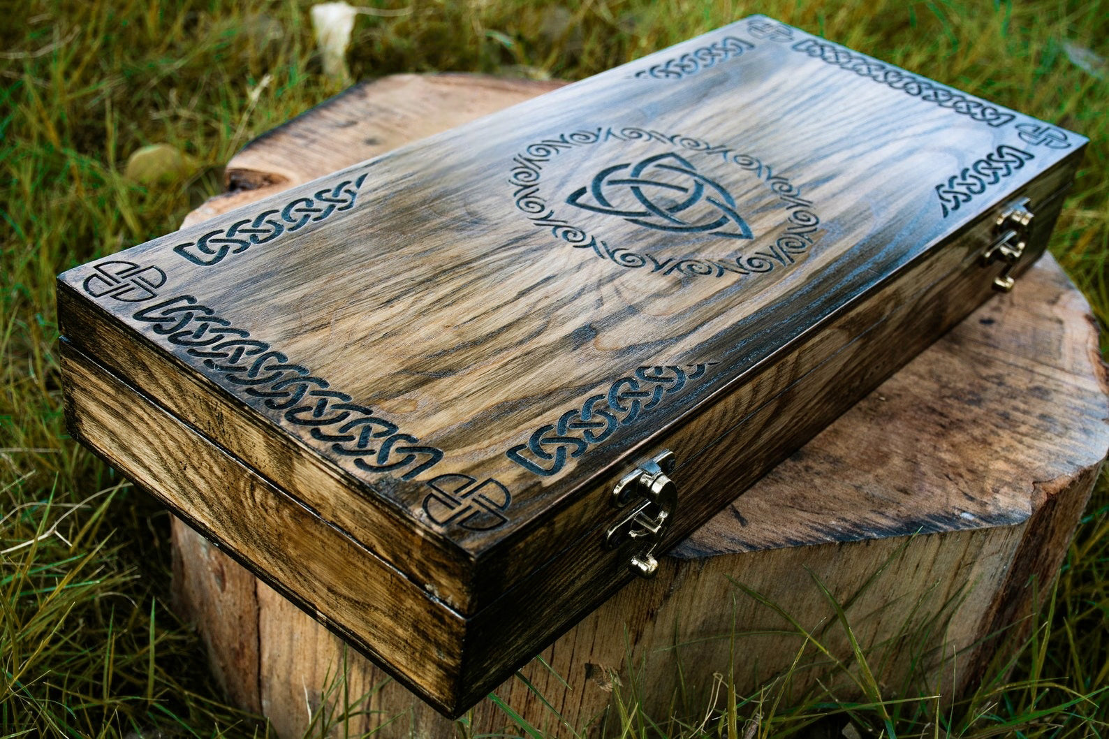 Viking Battle Hammer with Carved Handle – Valknut Symbol Engraved War Hammer RA-94