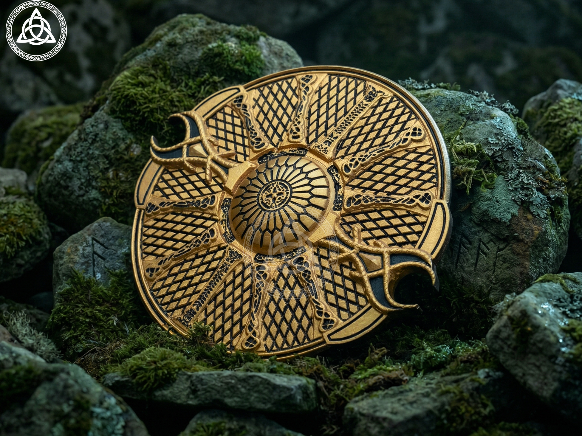 Kratos' Golden Guardian: The Iconic God of War Shield Replica