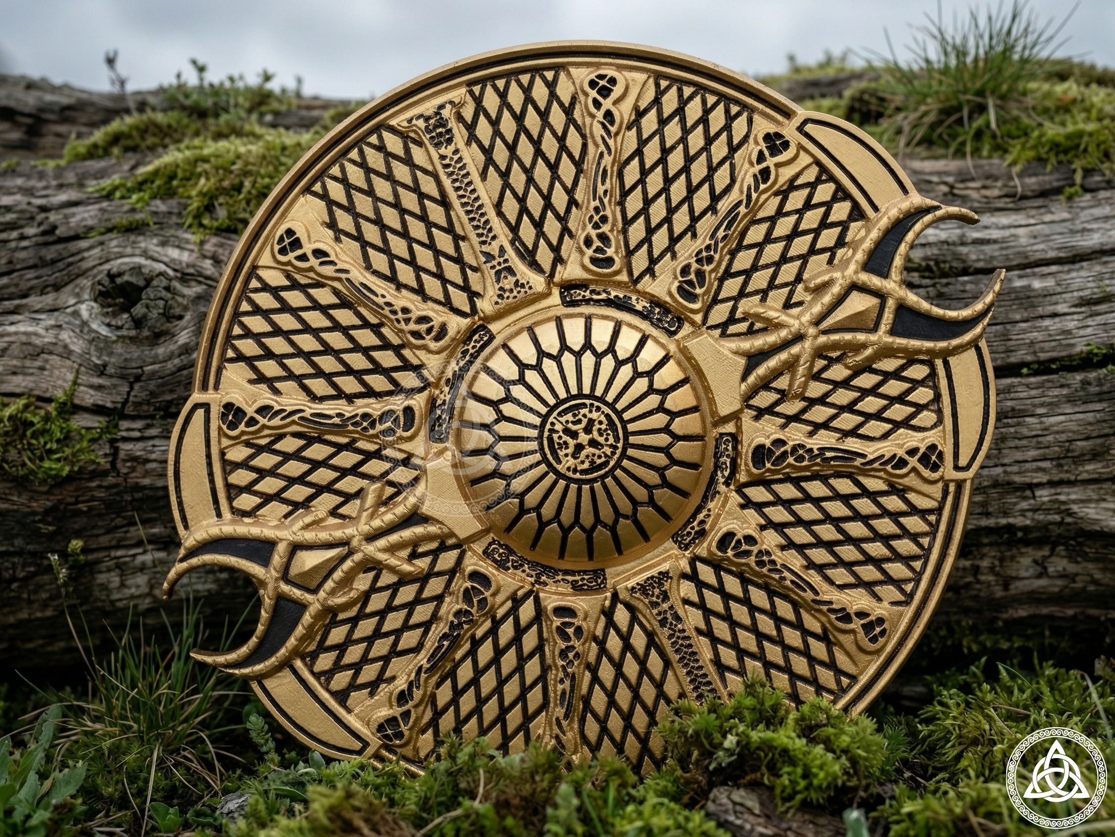 Shield Reproduction Kratos' Golden Guardian: The Iconic God of War Shield Replica – Ragnar ...