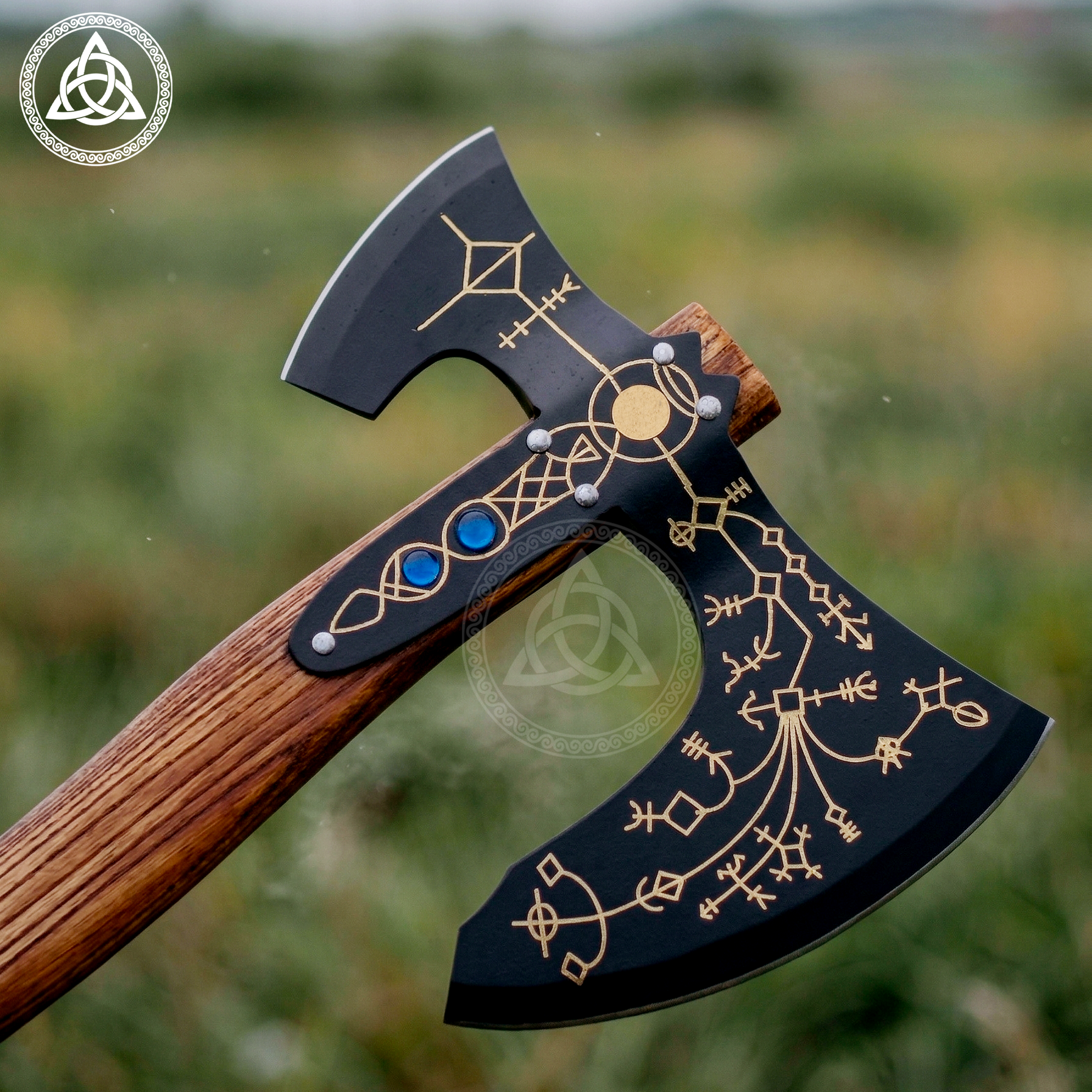 Hand-Forged Kratos Leviathan Axe - God of War Wall Hanging Replica