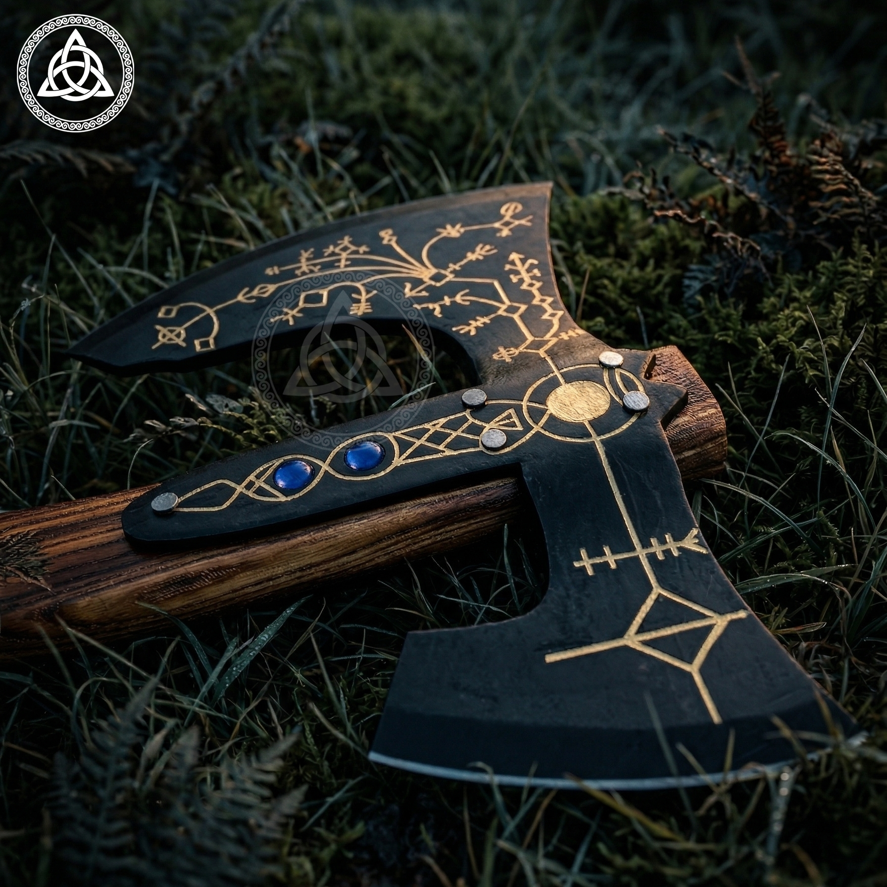 Hand-Forged Kratos Leviathan Axe - God of War Wall Hanging Replica