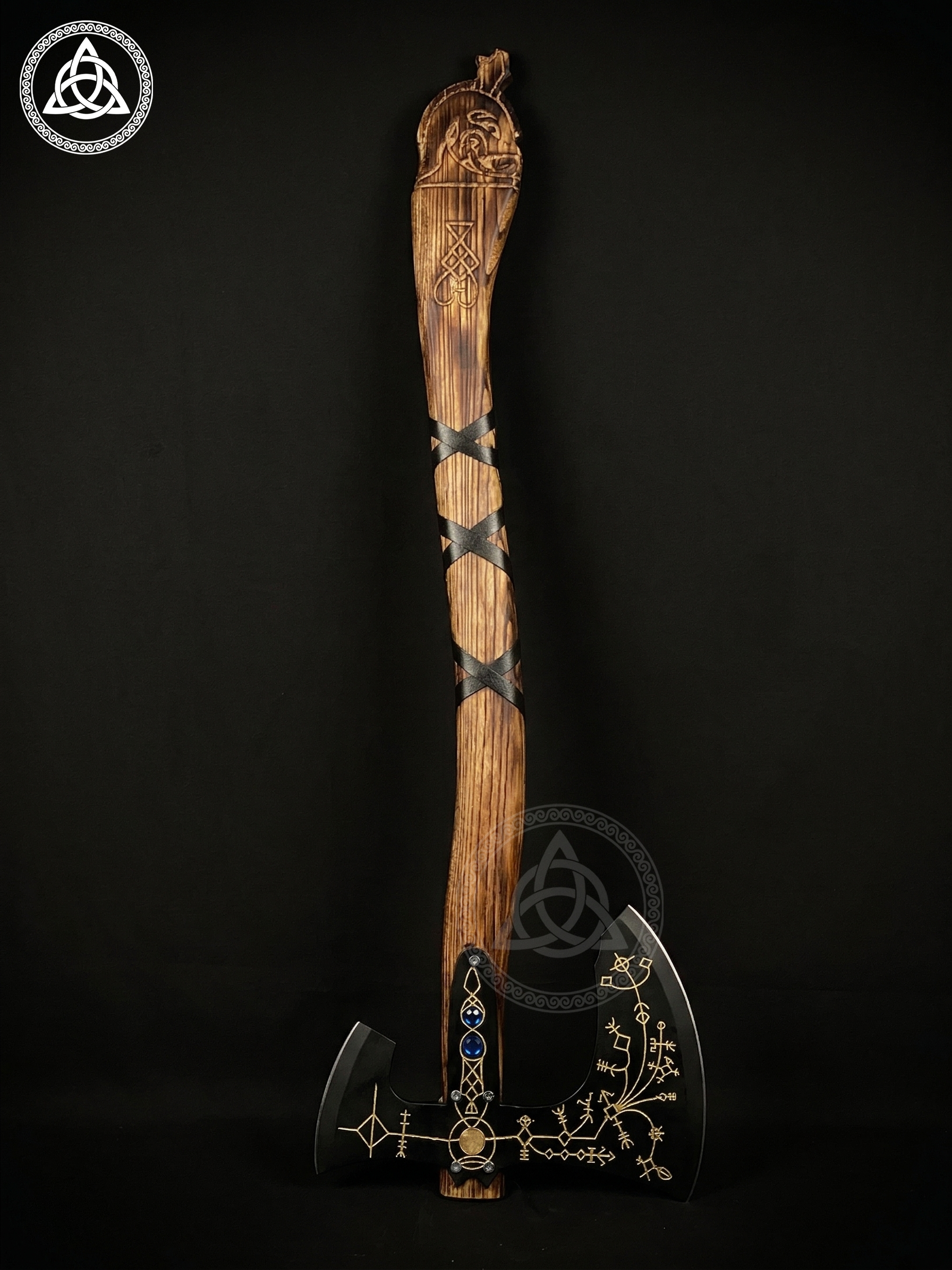 Hand-Forged Kratos Leviathan Axe - God of War Wall Hanging Replica