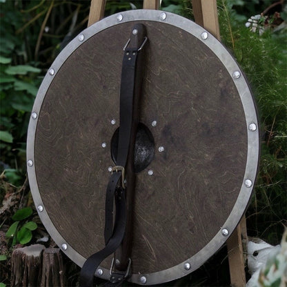 RA-142 Viking Shield, Norse Shield, 24"Inches Shield, Green And Black Color Shield, Birch Wood Shield, Wood Wall Art, Wall Decor Shield, Gift For Men - Ragnar Armoury