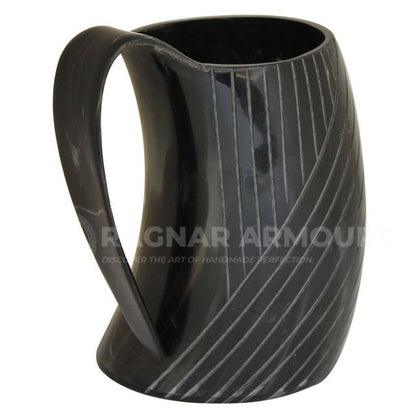 RA-152 Horn Engraved Tankard, Horn Mug, 100% Buffalo Horn Mug, XO Horn Mug, Coffee Mug, Beer Mug, Gift For Men, Gift For Him, Christmas Gift - Ragnar Armoury