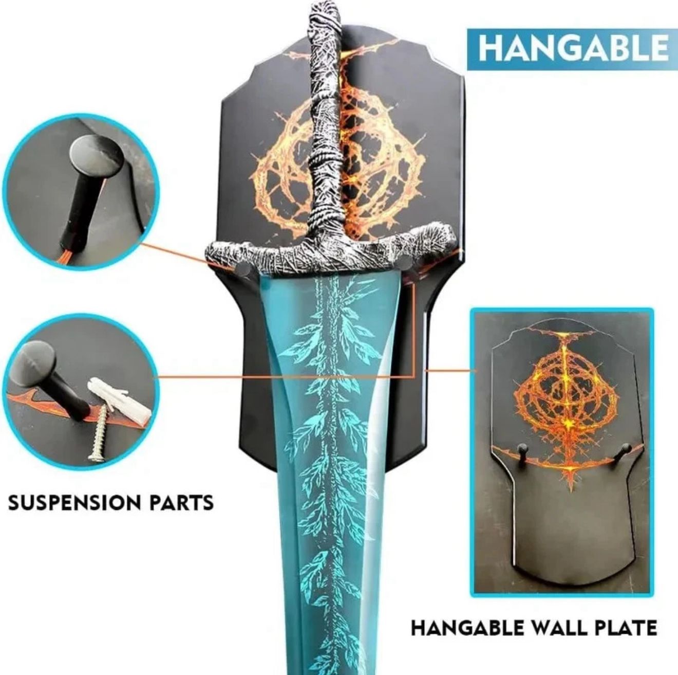 Dark Moon Sword Replica – Metal Dark Souls Cosplay Collectible Blade