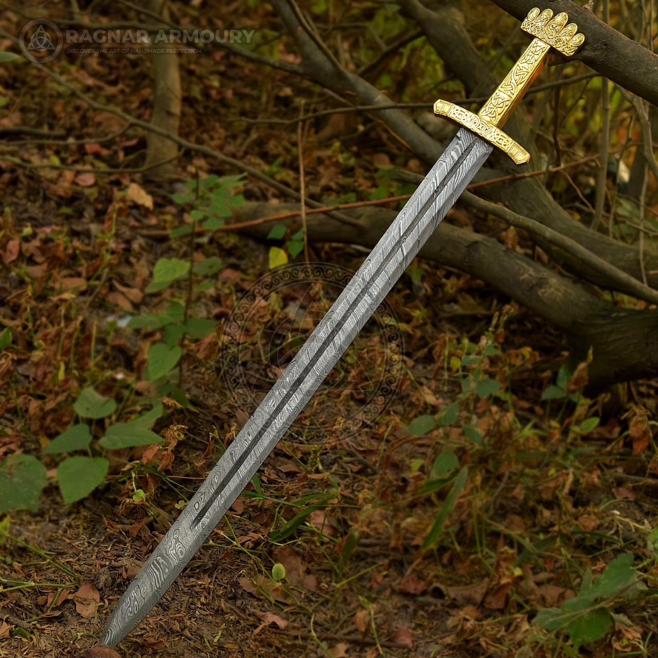 Hand-Forged Damascus Steel Petersen Type O Viking Sword | Historical Norse Battle Sword Replica for Collectors RA-307