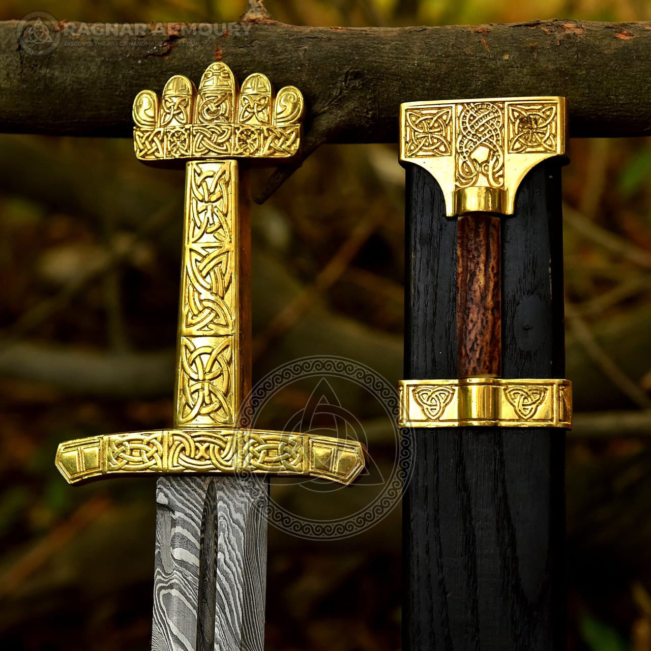 Hand-Forged Damascus Steel Petersen Type O Viking Sword | Historical Norse Battle Sword Replica for Collectors RA-307