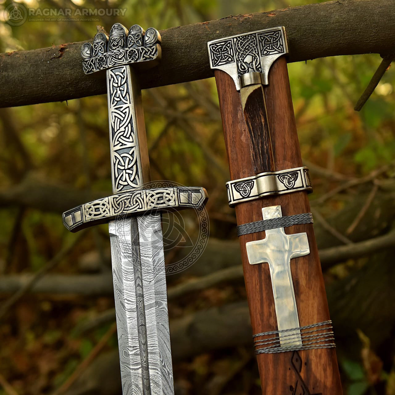 Hand-Forged Damascus Steel Petersen Type O Viking Sword | Historical Norse Battle Sword Replica for Collectors RA-307