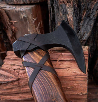 RA-47 Custom Handmade Viking Ragnar Lothbok Axe, High Quality Made Axe, Carbon Steel Blade And Wood Handle With leather Rape, Medieval Axe, Valhalla Axe, Gift For Him, Gift For Men, Christmas Gift, Easter Gift - Ragnar Armoury