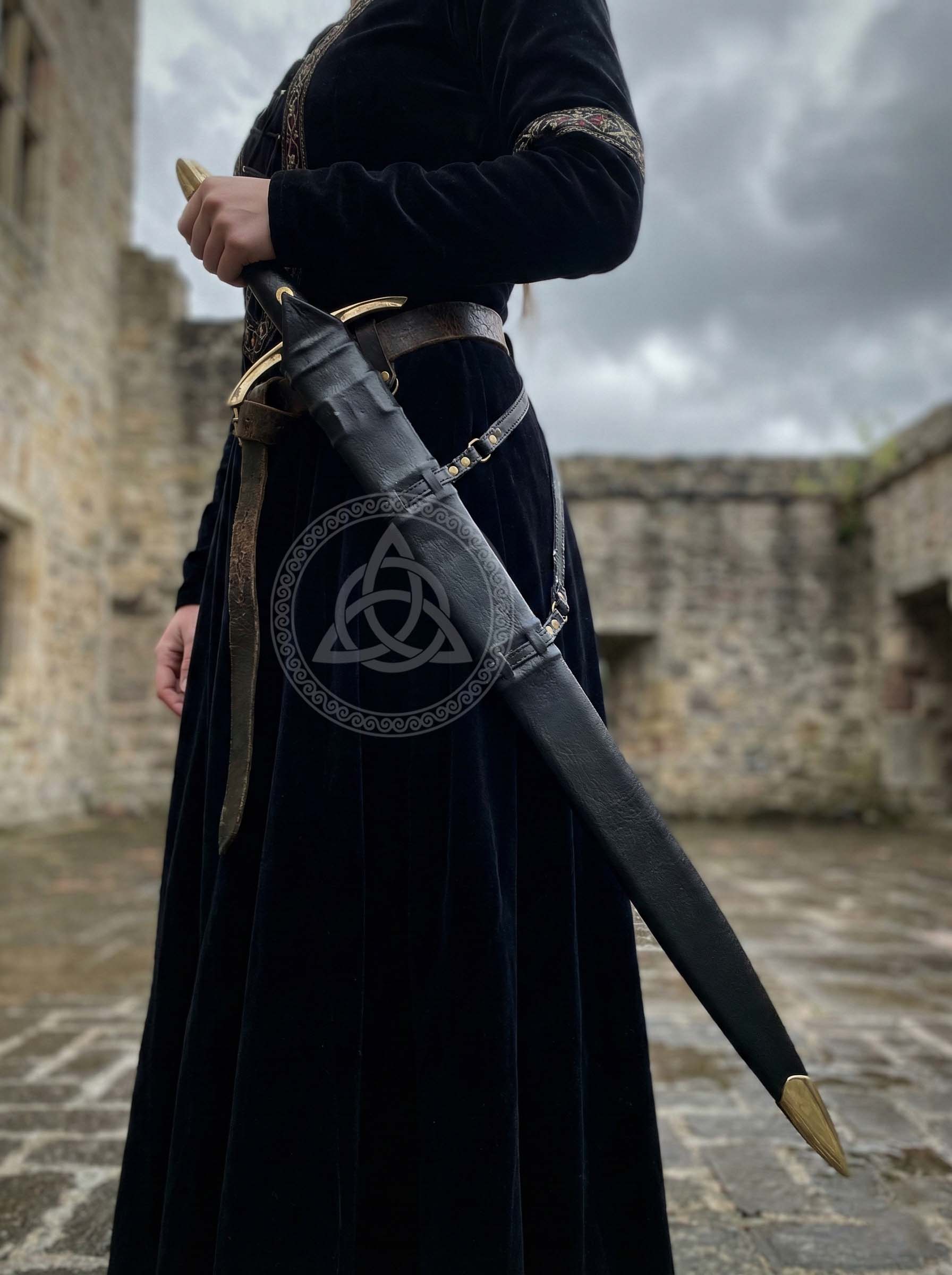 Handmade Medieval European Sword with Leather Scabbard