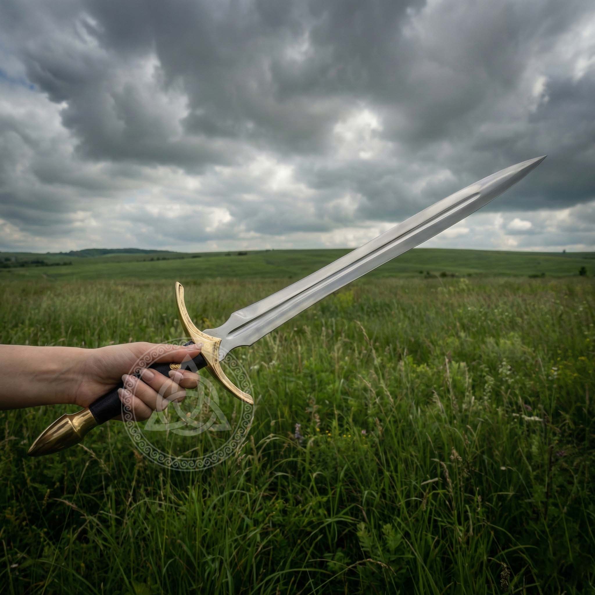 Handmade Medieval European Sword with Leather Scabbard