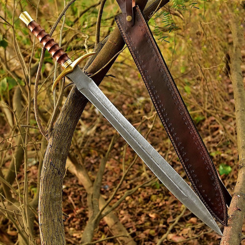 Hand-Forged Damascus Steel Sword | Viking Sword | Medieval Larp Sword | RA-299