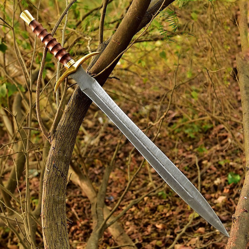 Hand-Forged Damascus Steel Sword | Viking Sword | Medieval Larp Sword | RA-299