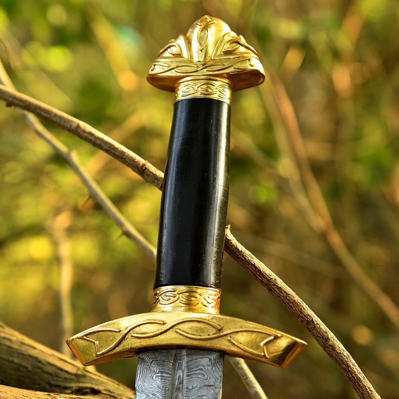 Hand-Forged Damascus Steel Nordic Sword | Viking Northmen Battle Sword | Premium Style Northmen Sword