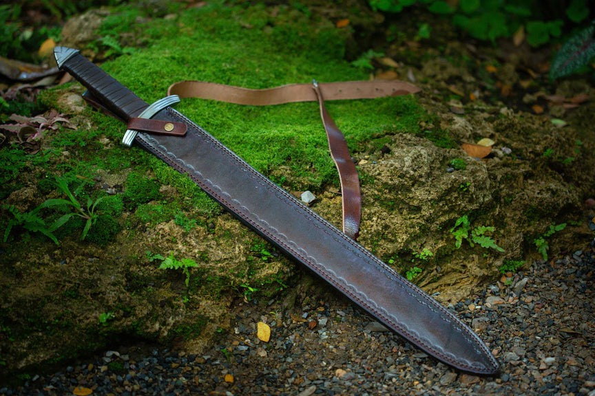Handmade High Carbon Steel Viking Sword With Leather Cover