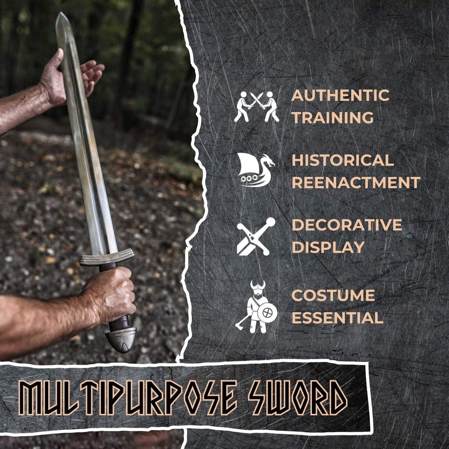 10th Century Viking Sword Helbítr, Viking Sword In Battle, Hand Forged Viking Sword | RA-227