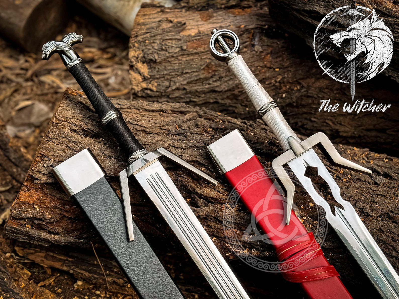 Witcher Geralt Sword of the Wolf & Ciri Sword Replica Set