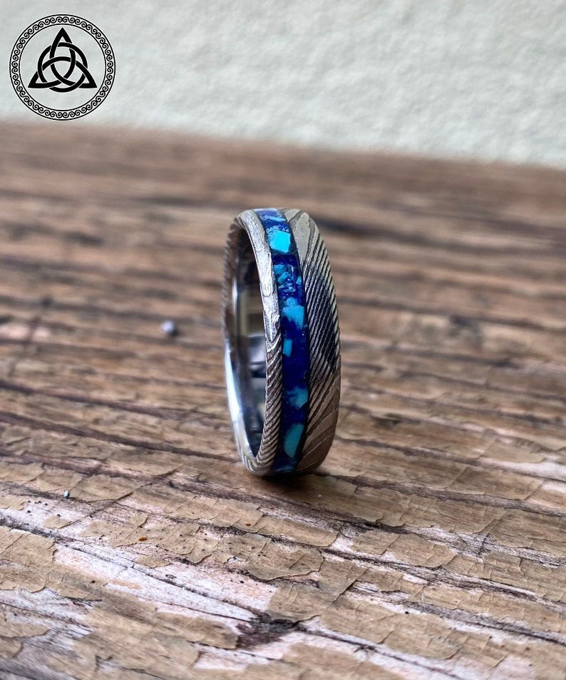 RA-226 Handmade Damascus Steel Ring, Premium Ring, Wedding Promise Ring, Gift For Men - Ragnar Armoury