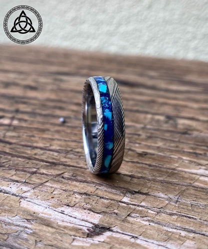 RA-226 Handmade Damascus Steel Ring, Premium Ring, Wedding Promise Ring, Gift For Men - Ragnar Armoury