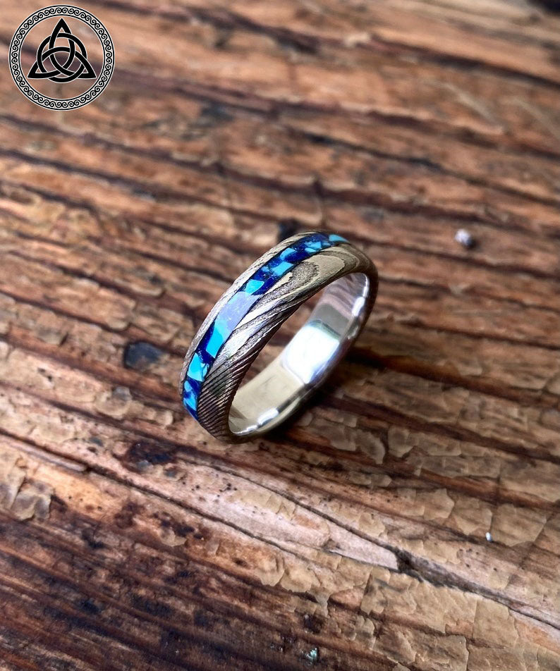 RA-226 Handmade Damascus Steel Ring, Premium Ring, Wedding Promise Ring, Gift For Men - Ragnar Armoury