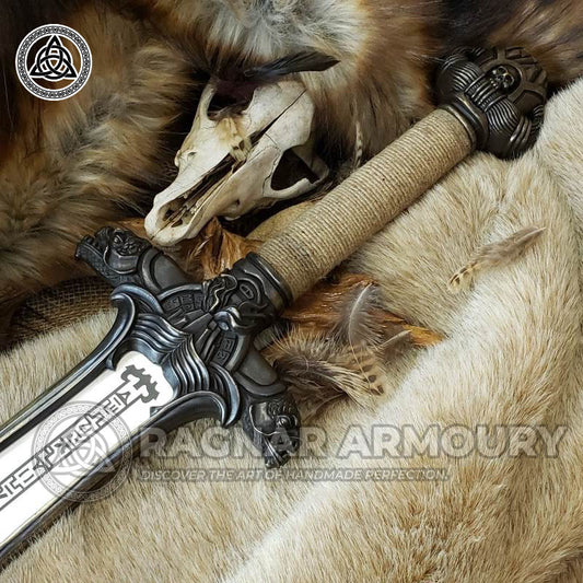 RA-230 Hand Forged Conan The Atlantean Barbarian Sword, Fantasy Sword, Sword, Wall Hanging Sword, Gift For Men - Ragnar Armoury