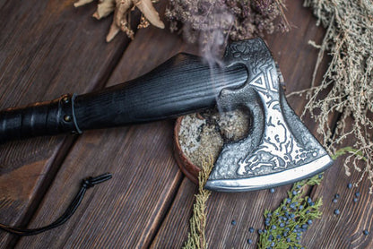 RA-260 Hand-Forged Nordic Viking Axe, Finnish axe, Viking bearded axe, Historical Viking axe, Valhalla Gift, Christmas Gift - Ragnar Armoury