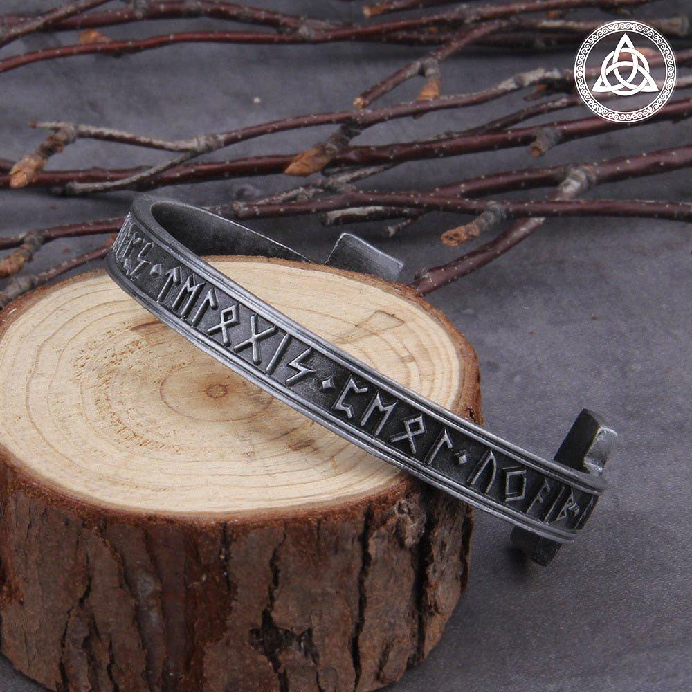 RA-170 Elder futhark runes Bracelet, Viking Bracelet, Made of Copper, Steel, Bronze, Handmade Bracelet - Ragnar Armoury