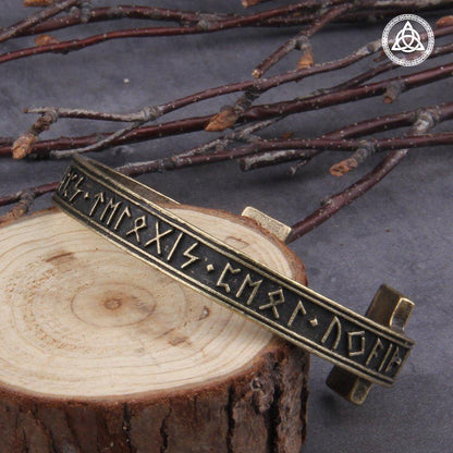 RA-170 Elder futhark runes Bracelet, Viking Bracelet, Made of Copper, Steel, Bronze, Handmade Bracelet - Ragnar Armoury