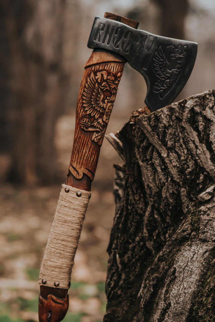 RA-258 Expertly Crafted Handmade Viking Axe, Hand Craved Handle Viking Axe, Nordic Axe, Viking battle axe, Gift For Men, Gift For Husband, Christmas Gift - Ragnar Armoury
